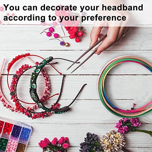 Duufin 40 Pieces Colorful Satin Headbands for Girls