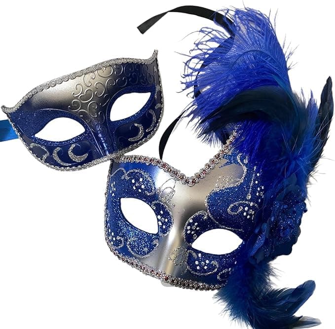 MasqStudio Couples Black Gold Masquerade Mask Pair