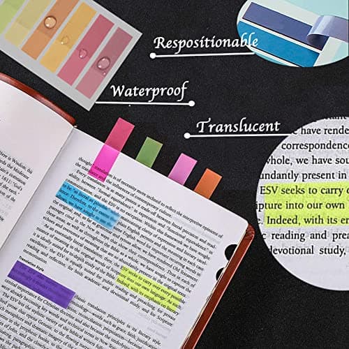 1200 Sheet Sticky Tabs for Books - Adhesive Translucent Writable Tabs for Categorizing