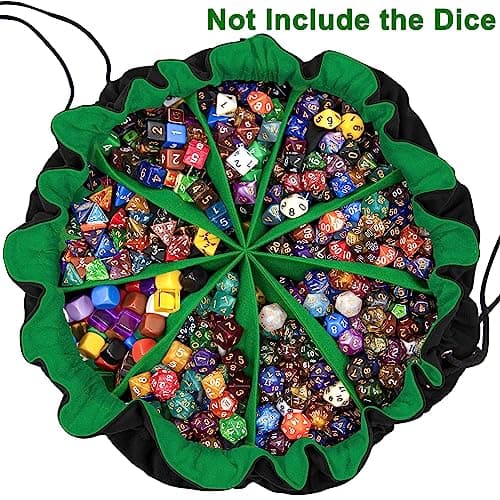 SIQUK Large Dice Bag with Pockets for RPG MTG Table Games