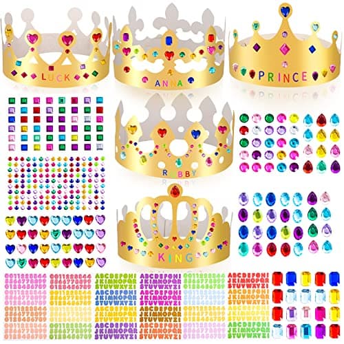 Gold Paper Crowns for Kids' Birthday Parties and Classroom Decor