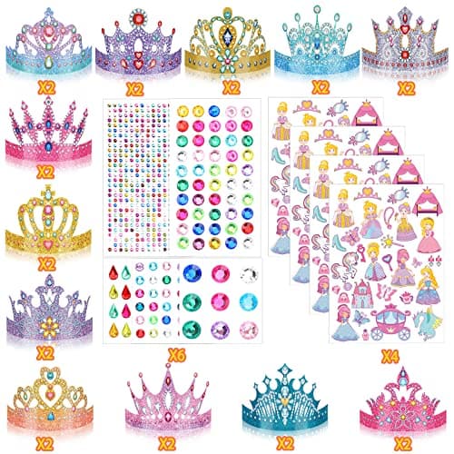 Princess Crown Paper Craft Kit for Kids Birthday Party Supplies