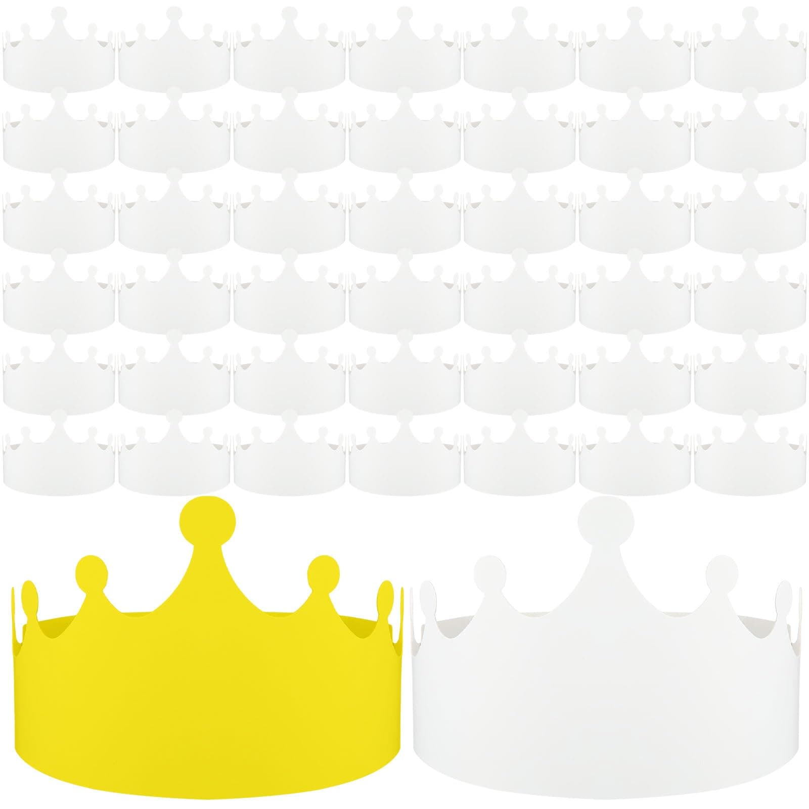 Jetec White Paper Kids' DIY Birthday Crowns for Classroom Party Hats Decorations