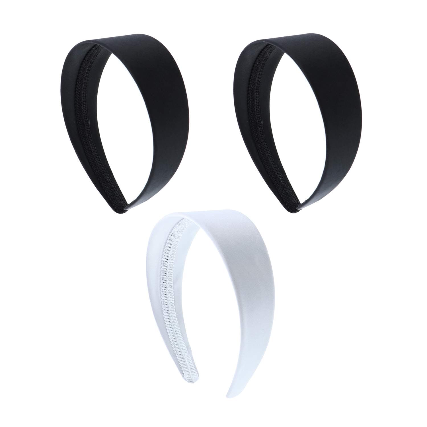 Motique Accessories Satin Wing Headband for Women and Girls - Set of 3