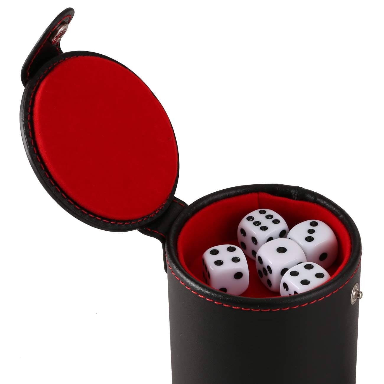 GWHOLE Leather Dice Shaker Cup with Lid for Games