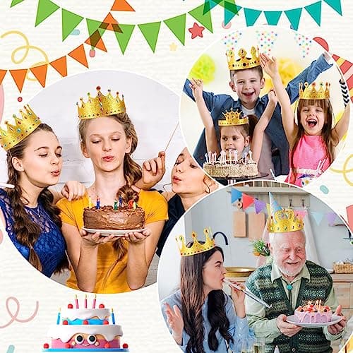Gold Glitter DIY Birthday Crowns for Kids School Crafts