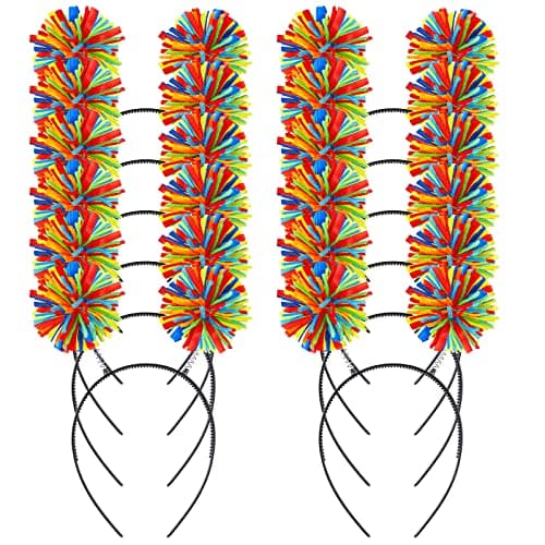 Rainbow Pom Pom Headbands for Women