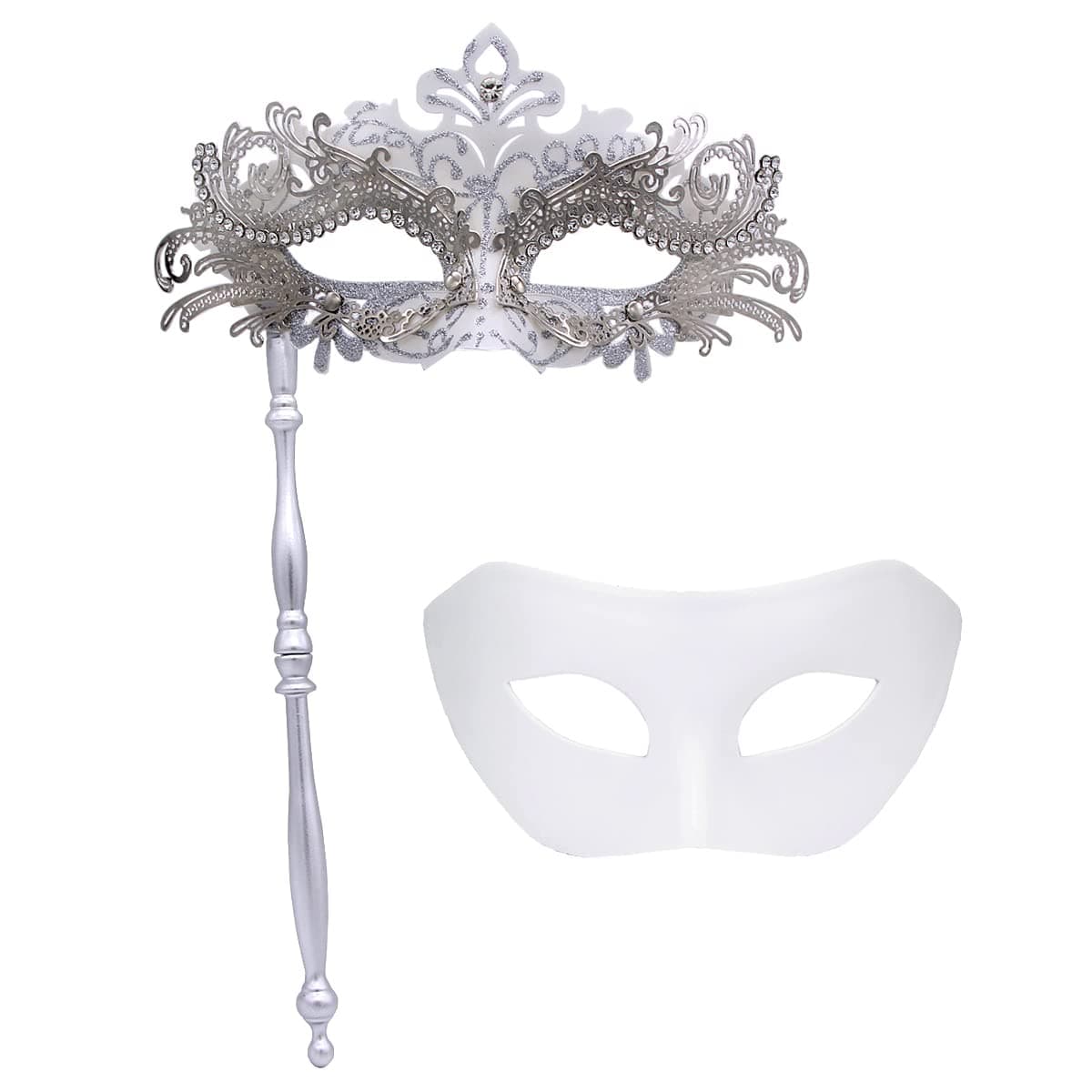 IETANG Couple Half Venetian Masquerade Mask for Parties