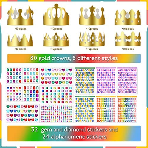 Refined Title: Gold Paper Crowns for Kids, Teens and Adults - DIY Birthday Party Favors