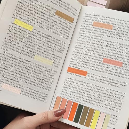 Multi-Colored Writable Repositionable Book Flags 4000pc Morandi Clear Tabs