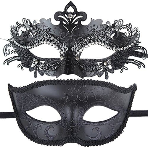 IETANG Couple Half Venetian Masquerade Mask for Parties