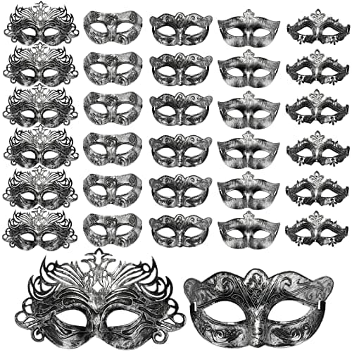 Yunsailing 30 Pieces Venetian Mardi Gras Masks for Carnival Party