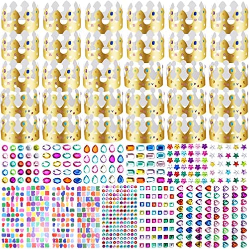 30-Piece Paper Crowns Birthday Crown Hats for Kids and Adults