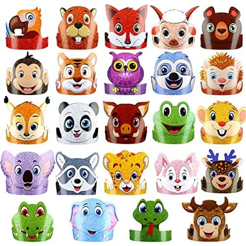 Tinlade 48pcs Jungle Safari Animal Headbands Sea Animals Birthday Hats