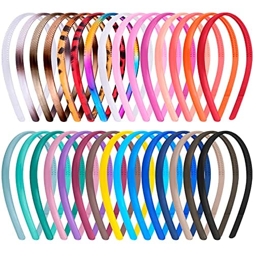 30 Piece Duufin Colorful Thin Plastic Headbands for Girls & Women