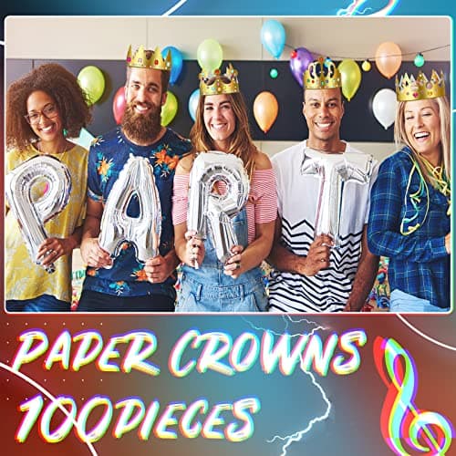 Refined Title: Gold Paper Crowns for Kids, Teens and Adults - DIY Birthday Party Favors