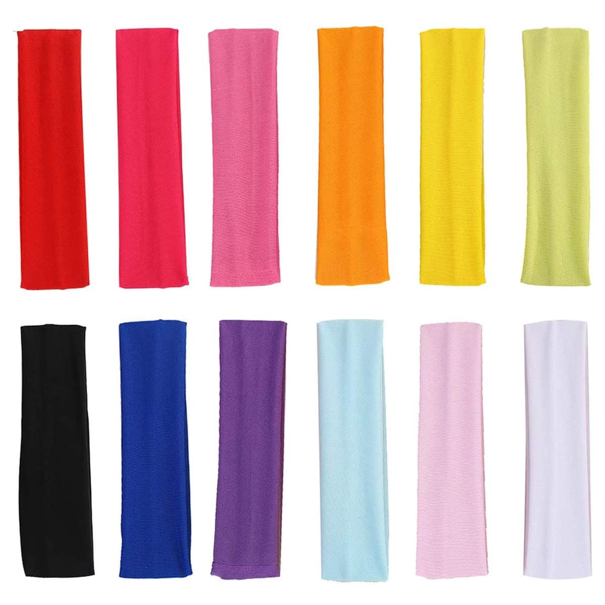 DIYASY 12-Piece Women's Fashion Yoga Headband, Soft Cotton Sweatband