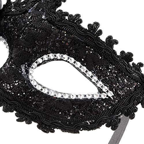 SLXDEX Couples Masquerade Masks for Mardi Gras Halloween Party Black Pack