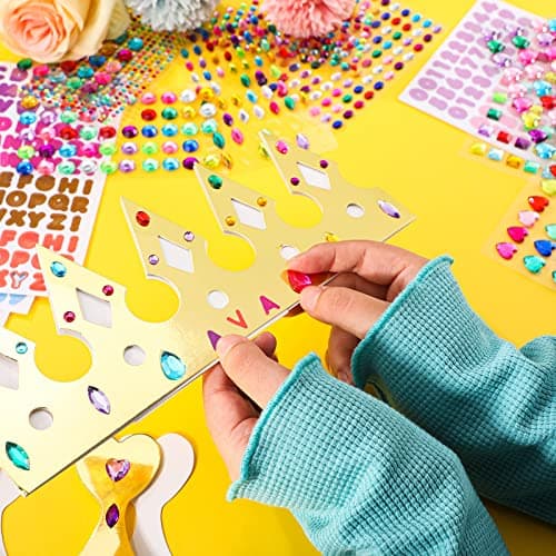 63pcs Gold Gem Princess & Prince Crowns for Kids & Adults Birthday Party Decor & DIY Favor Supplies
