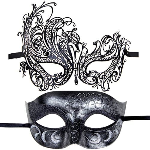 IETANG Couple Half Venetian Masquerade Mask for Parties