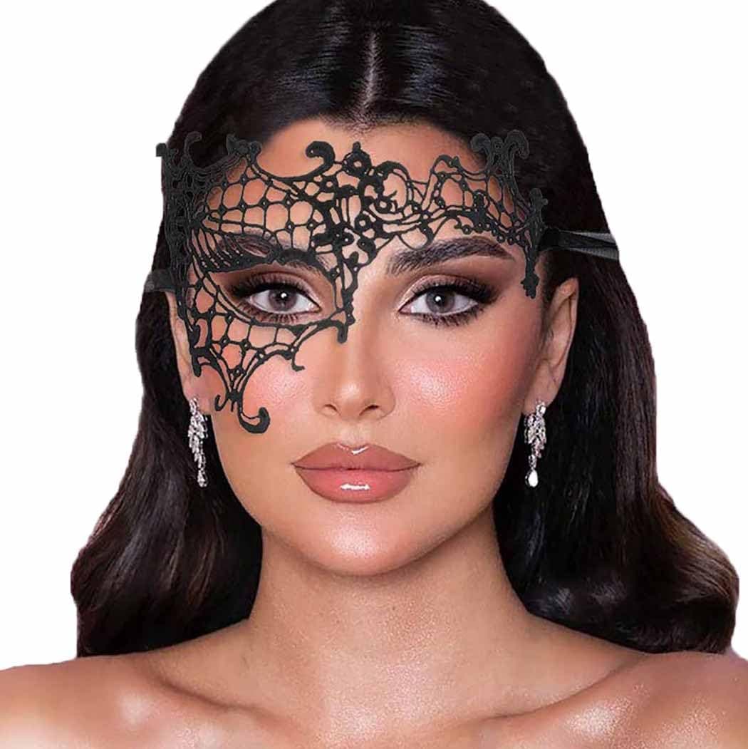 Bounzhi Women's Venetian Lace Masquerade Mask for Party and Halloween Ball Costume