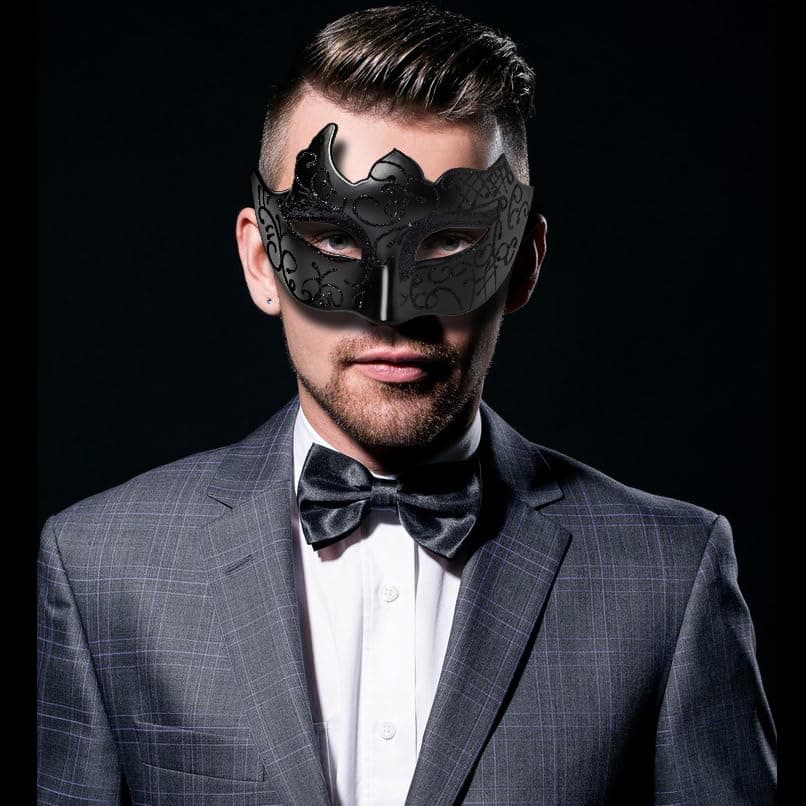 BCARICH Venetian Masquerade Masks for Couples, Women Cosplay with Rhinestone