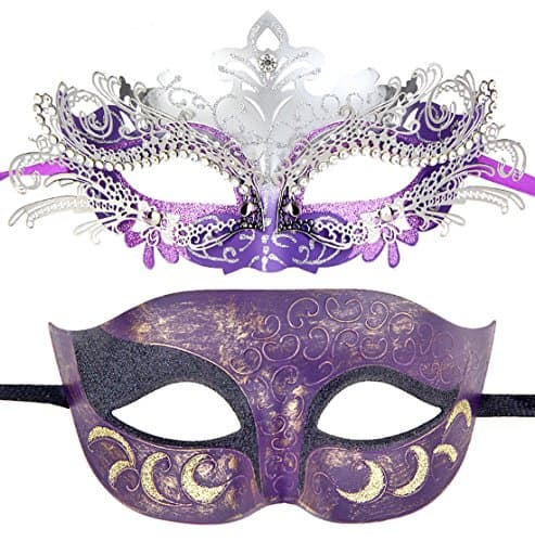 IETANG Couple Half Venetian Masquerade Mask for Parties