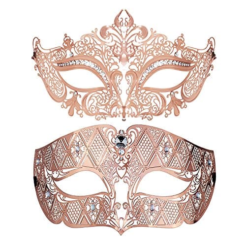 Thmyo Black Couples Venetian Masquerade Mask for Halloween Mardi Gras