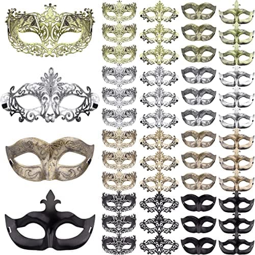 FEQO 48 Pieces Vintage Venetian Masquerade Masks