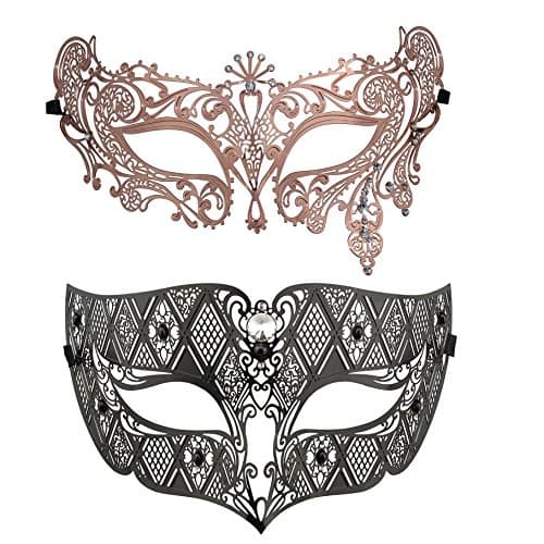 Thmyo Venetian Couple's Crown Masquerade Mask Mardi Gras Prom Costume