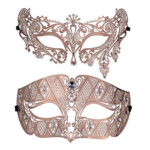 Thmyo Venetian Couple's Crown Masquerade Mask Mardi Gras Prom Costume