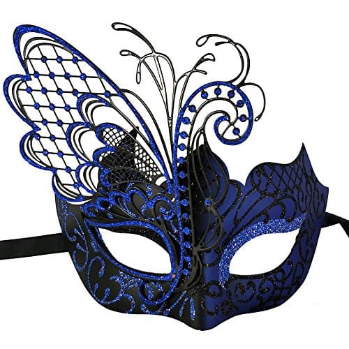 XVEVINA Couples Mardi Gras Venetian Masquerade Mask Set Party Costume Accessory
