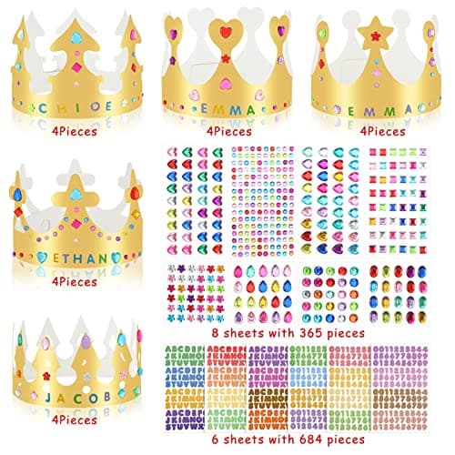 Princess and Prince Crown Hats for Kids Birthday Party