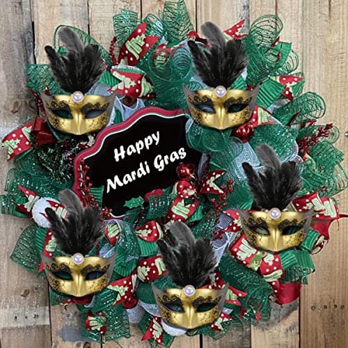 MIKIMIQI 12-Piece Mini Mardi Gras Mask Bulk Party Decorations
