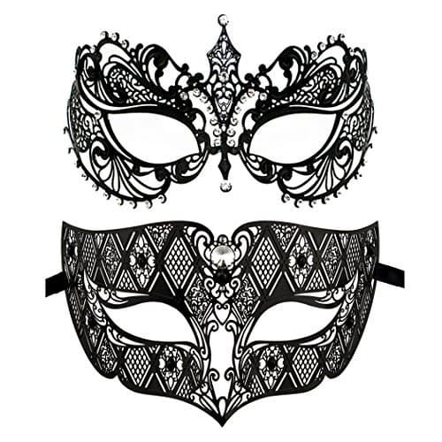 Thmyo Venetian Couple's Crown Masquerade Mask Mardi Gras Prom Costume