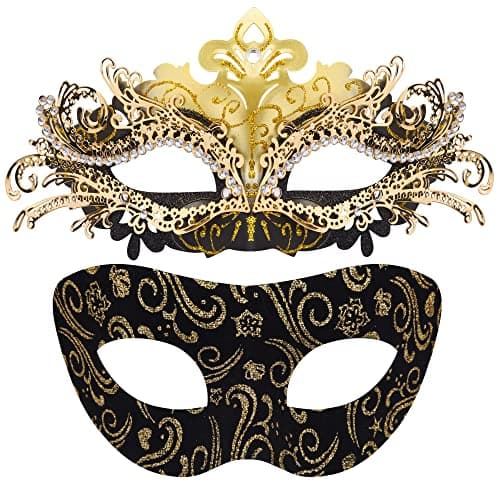Couples Masquerade Metal Venetian Masks