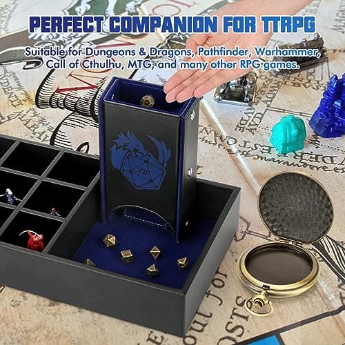 4-in-1 D&D Dice Tray & Storage Tower - Perfect RPG Gift for DMs & Players