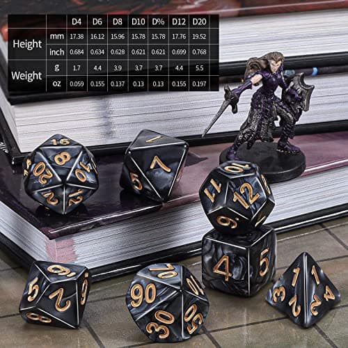 CiaraQ DND Dice Sets - 26x7 Polyhedral Dice (182pcs) with Drawstring Bag