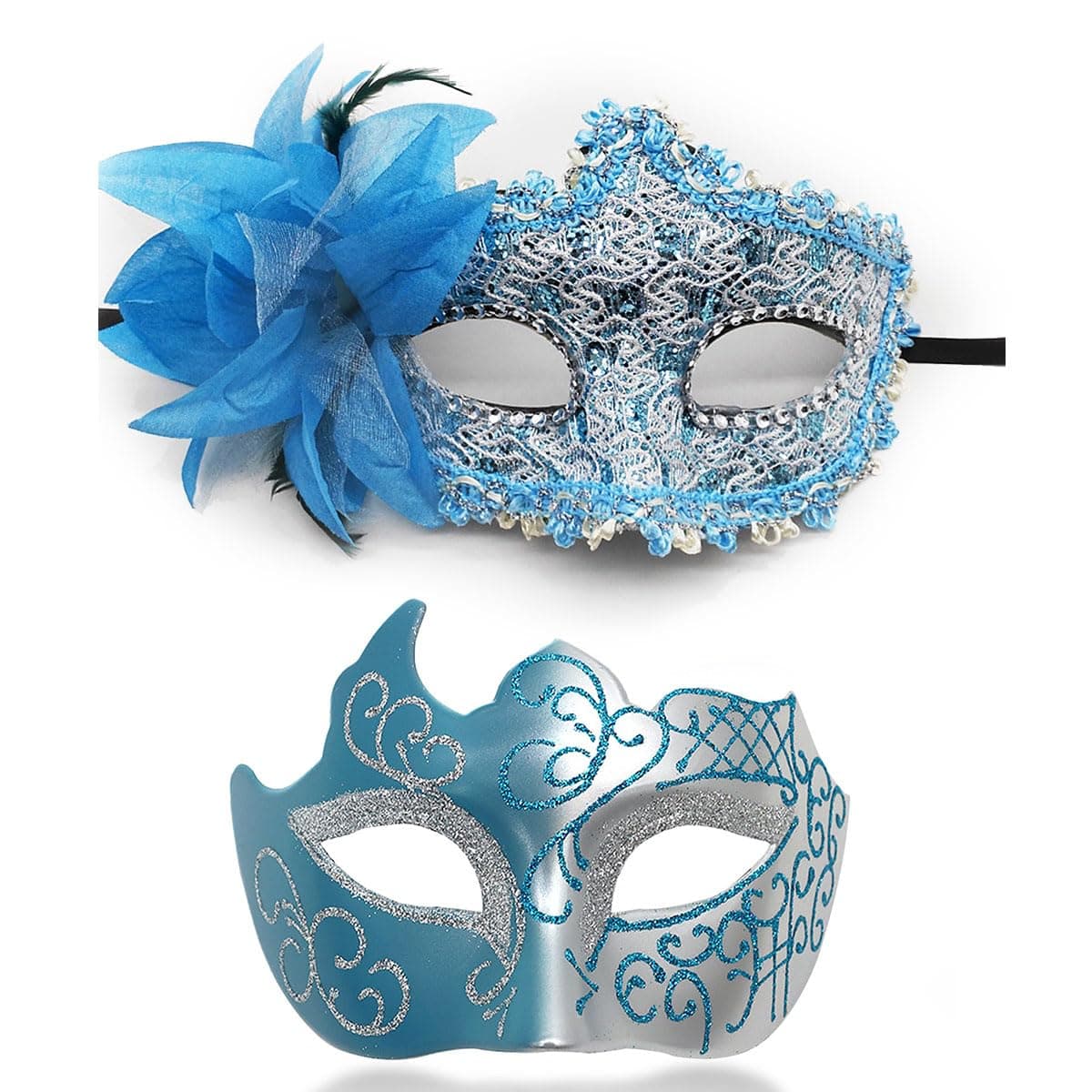 Cosmer Masquerade Mask for Couples Halloween & Mardi Gras Party