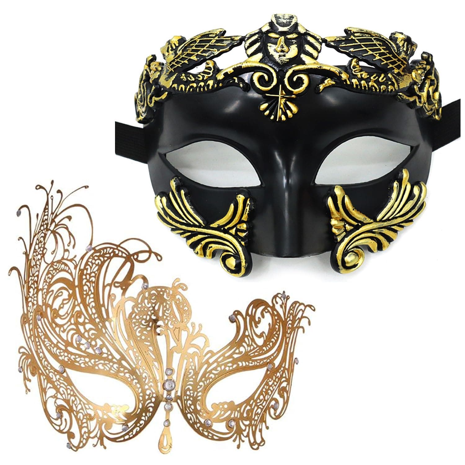 Cosmer Masquerade Mask for Couples Halloween Party Prom