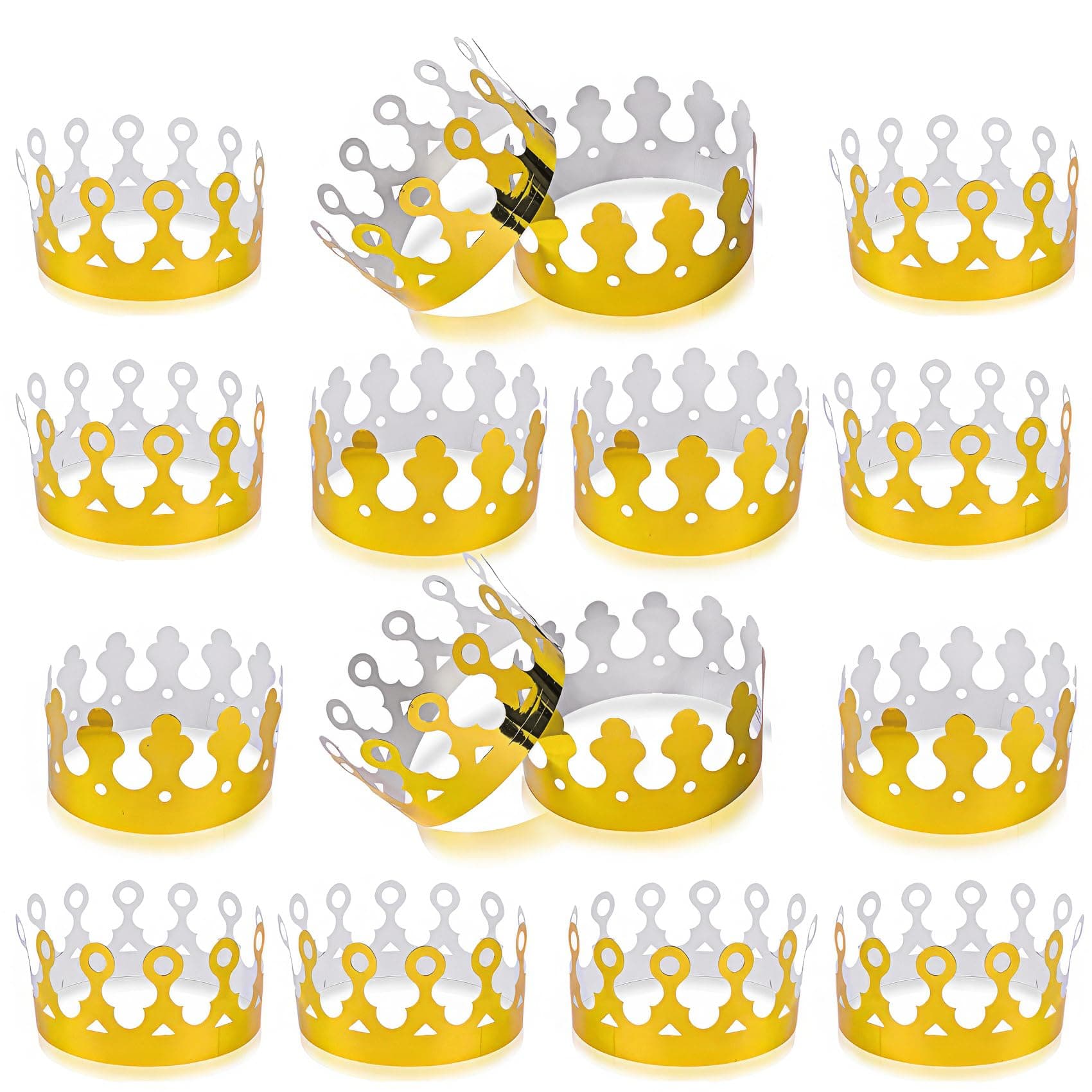 ArtCreativity Gold Crown Foil Party Hats 24 Pack Golden Birthday Hats