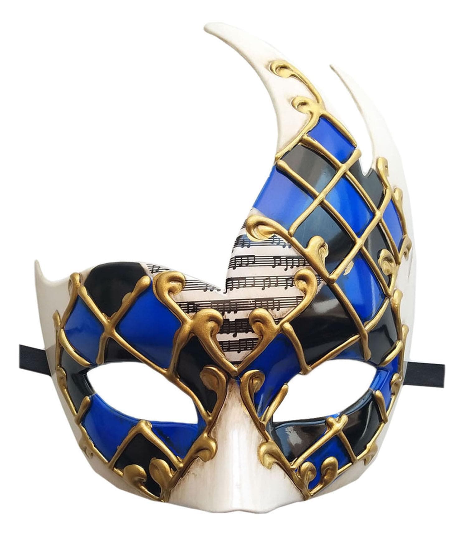 Coolwife Men's Vintage Venetian Checkered Masquerade Mask for Musical Party
