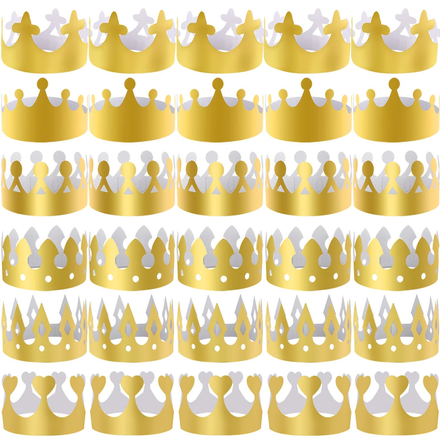 Gold Paper Party Crowns for Kids and Adults