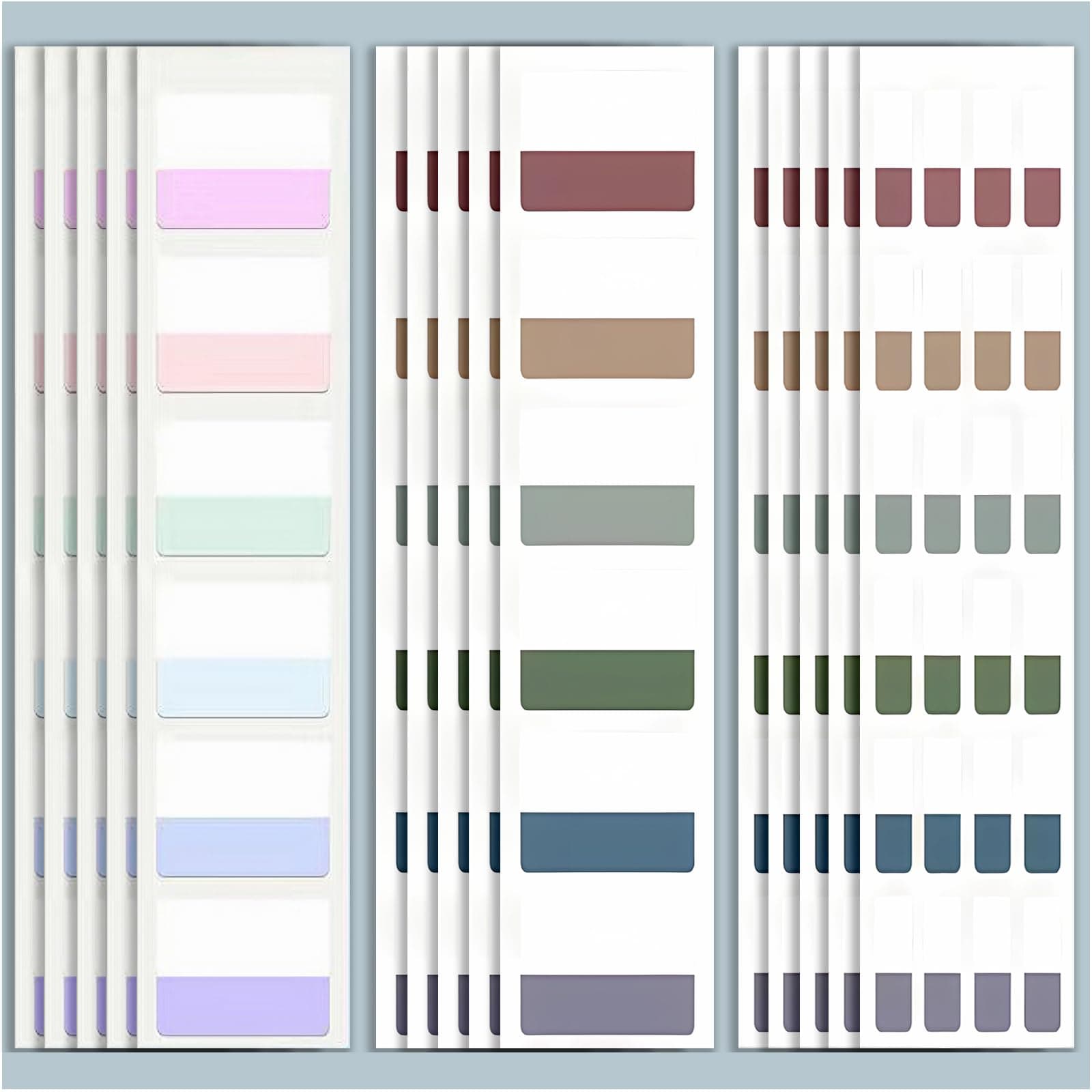 Morandi Tabs 2 Inch Sticky Index Tabs, Writable and Repositionable File Tabs Flags, Colored Page Markers 12Colors