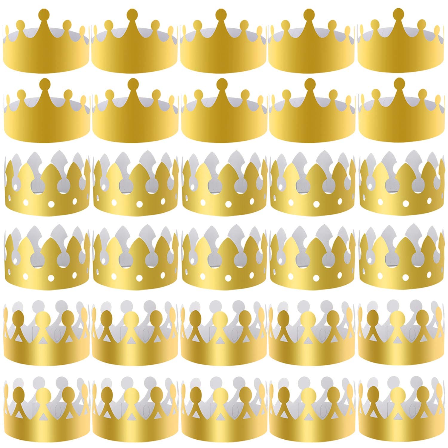 Golden Crown Party Hats for Celebrations