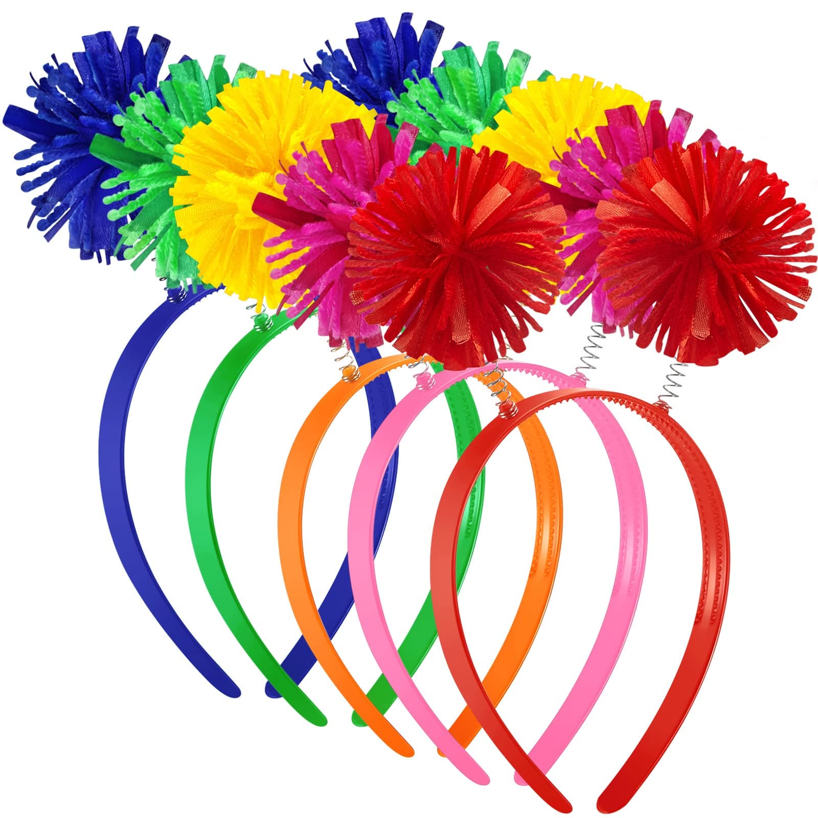 WILLBOND 5-Piece Pom Headband for Women & Adults Party Accessory