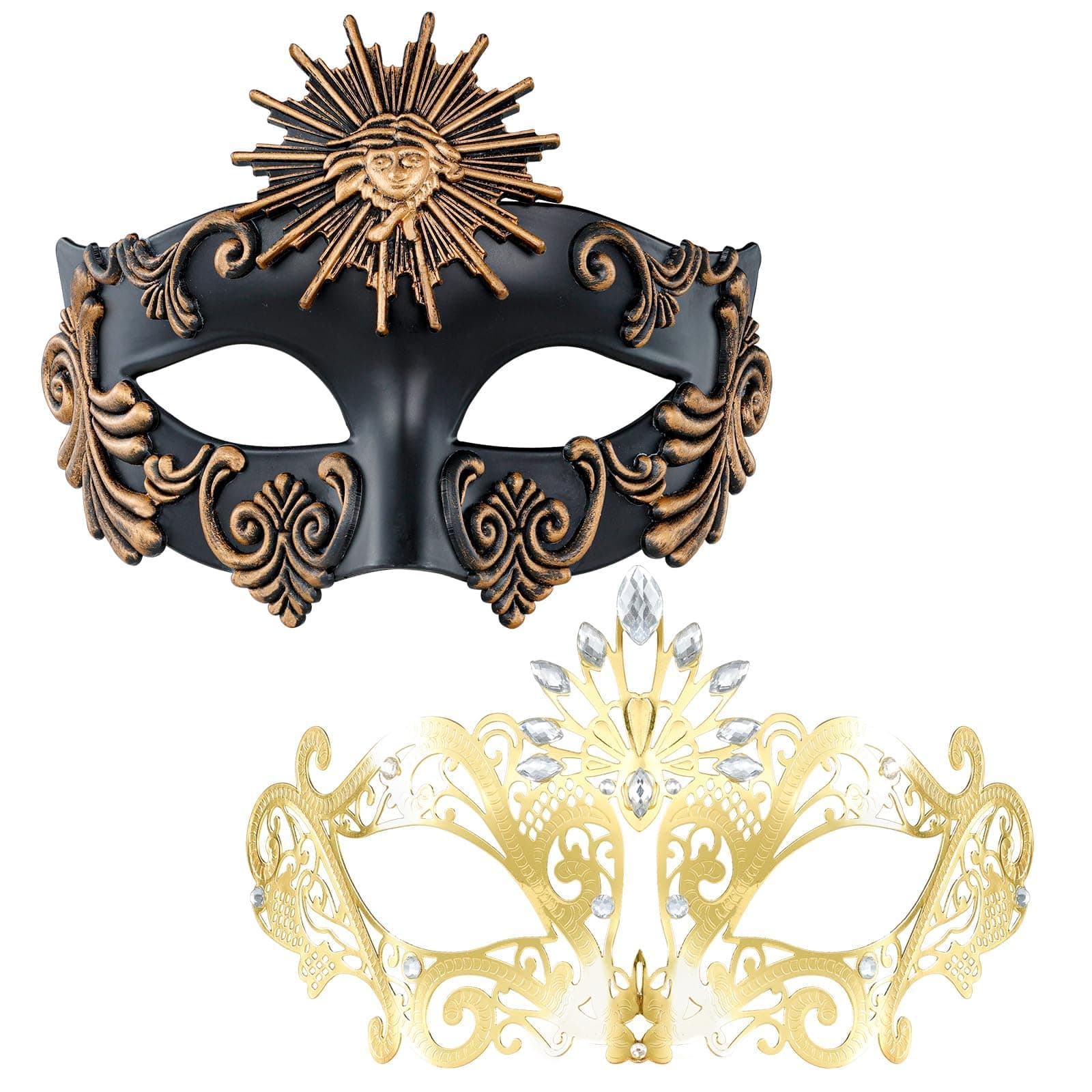MYSEUNI 2024 Roman Greek Venetian Mask for Couples & Mardi Gras
