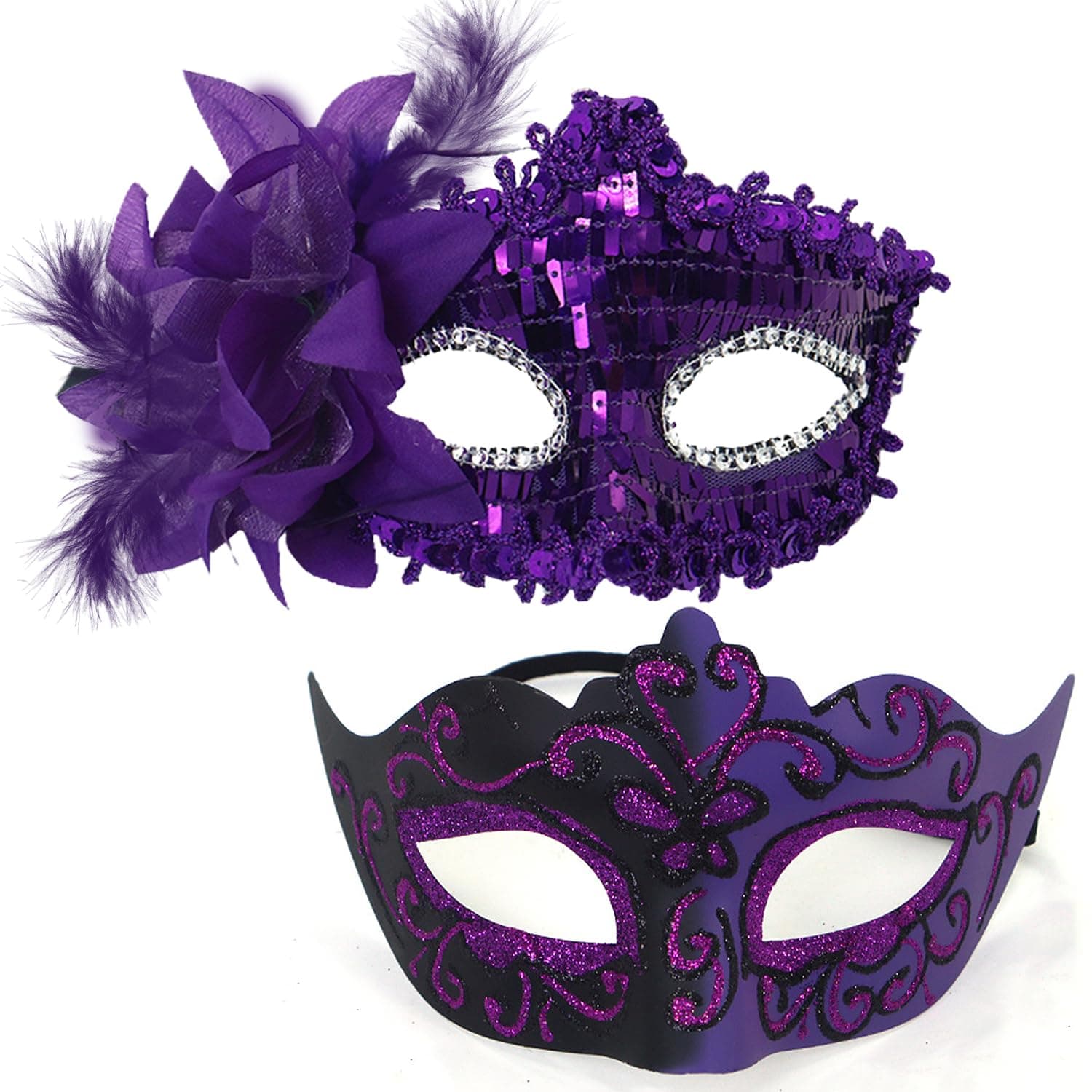 Men's & Women's Shiny Masquerade Masks for Halloween Party Prom