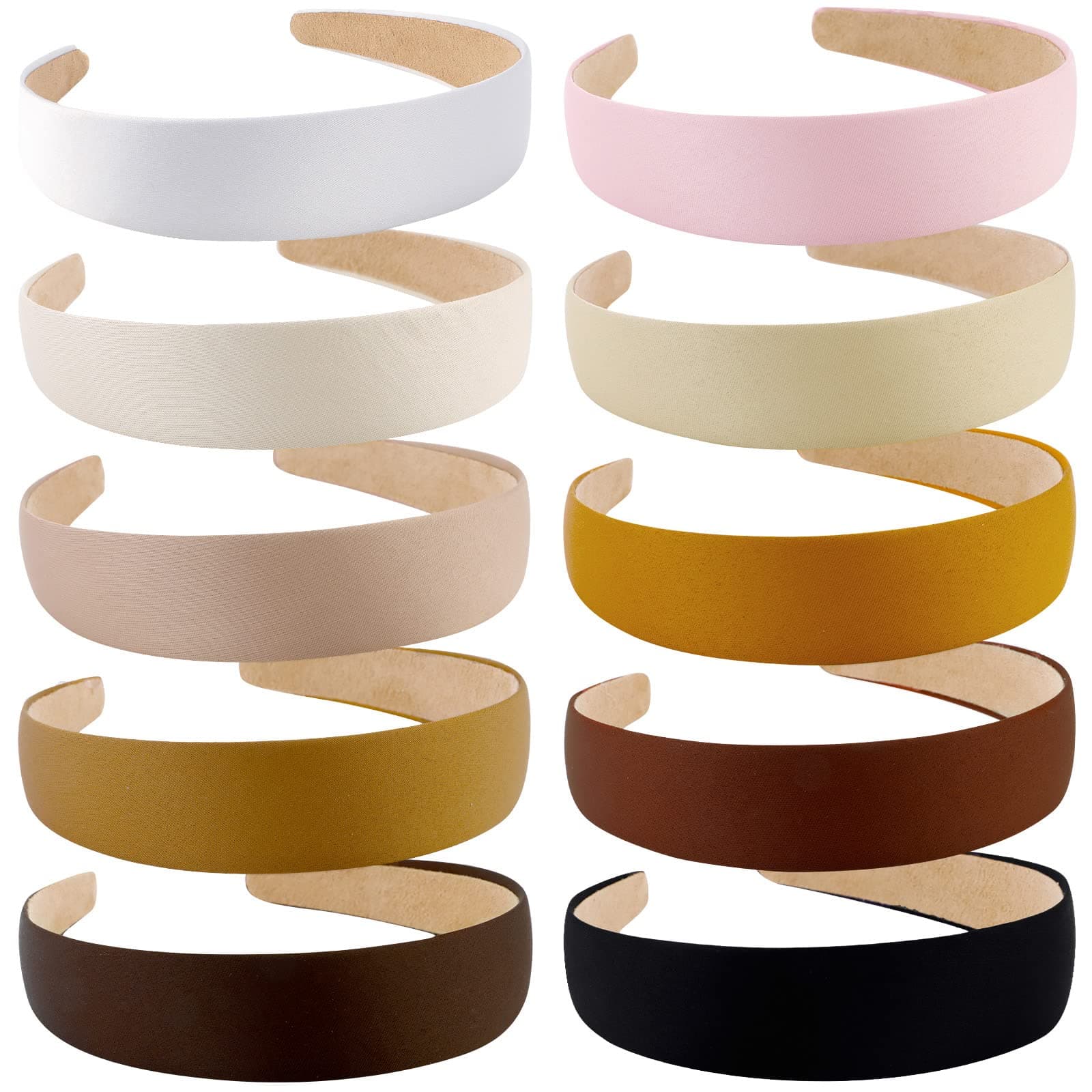 Wecoe 10 Pack Satin Headbands for Women and Girls