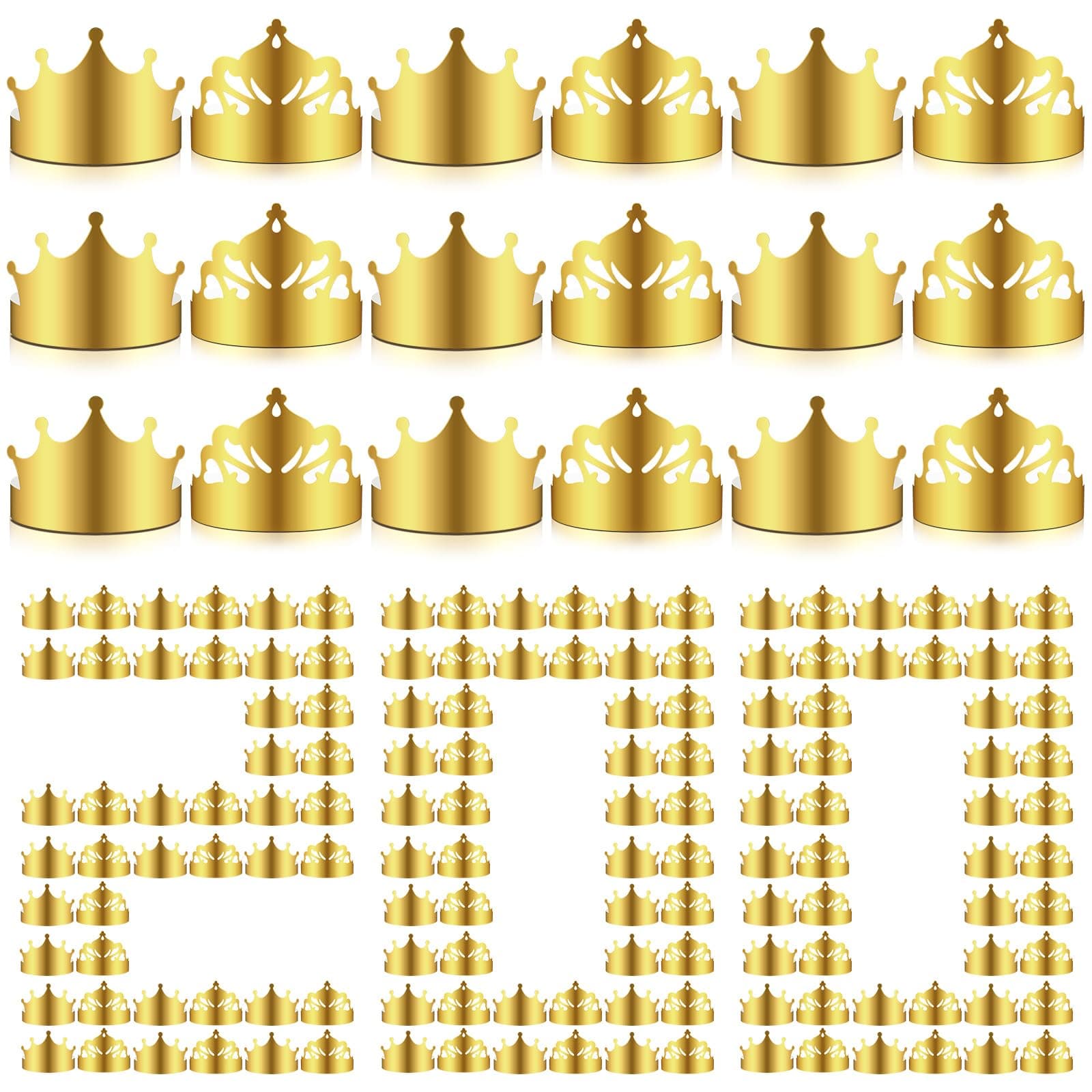 Gold Paper Crowns for Kids and Adults Birthday Party Celebration